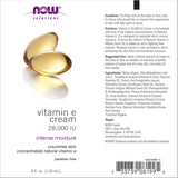NOW Vitamin E Cream 28,000 IU-4 fl oz (118 mL)-N101 Nutrition