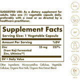 Solgar EarthSource Koji Fermented Zinc 25 mg-N101 Nutrition