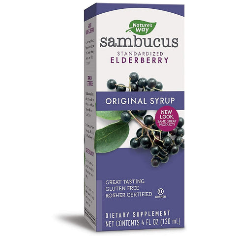Nature's Way Sambucus Black Elderberry Original Syrup-4 fl oz (120 mL)-N101 Nutrition
