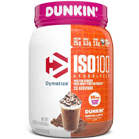 Dymatize ISO-100 Hydrolyzed Whey Protein Isolate-20 servings-Dunkin' Mocha Latte-N101 Nutrition
