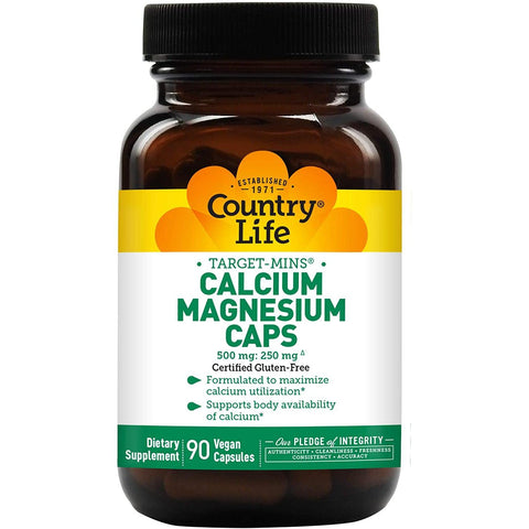 Country Life Target-Mins Calcium Magnesium Caps-90 vegan capsules-N101 Nutrition