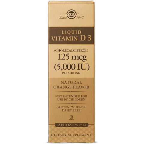 Solgar Liquid Vitamin D3 125 mcg (5000 IU) - Orange-N101 Nutrition