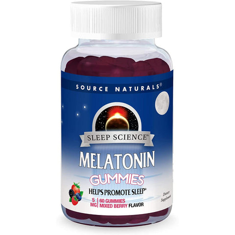 Source Naturals Sleep Science Melatonin Gummies 5 mg - Mixed Berry-60 gummies-N101 Nutrition