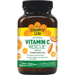 Country Life Buffered Vitamin C Rescue 1000 mg-200 tablets-N101 Nutrition