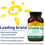 Country Life Vitamin D3 / 62.5 mcg (2500 IU)-N101 Nutrition