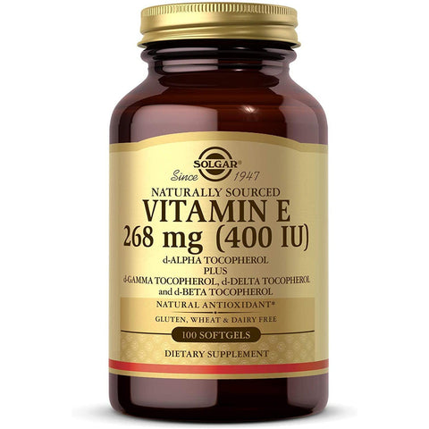 Solgar Naturally Sourced Vitamin E - 268 mg (400 IU)-100 softgels-N101 Nutrition