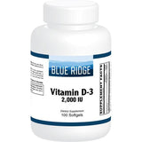 Blue Ridge Vitamin D-3 2,000 IU-100 softgels-N101 Nutrition