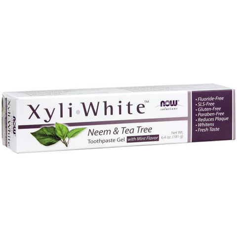 NOW Solutions Xyliwhite Neem & Tea Tree Toothpaste Gel-6.4 oz (181 g)-N101 Nutrition