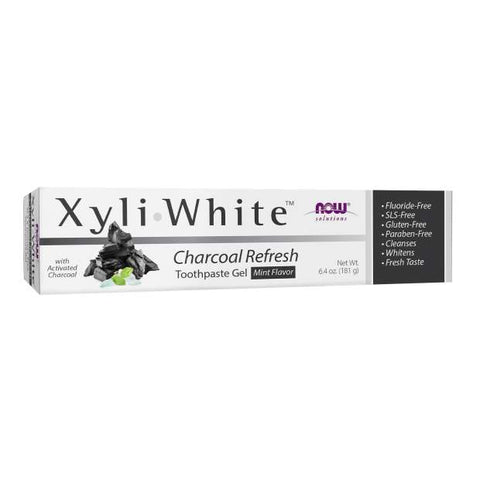 NOW Solutions XyliWhite Charcoal Refresh Toothpaste Gel-6.4 oz (181 g)-N101 Nutrition