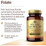 Solgar Folate 1,333 mcg DFE (Metafolin® 800 mcg)-N101 Nutrition