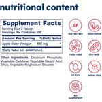 American Health Apple Cider Vinegar Tablets-200 tablets-N101 Nutrition