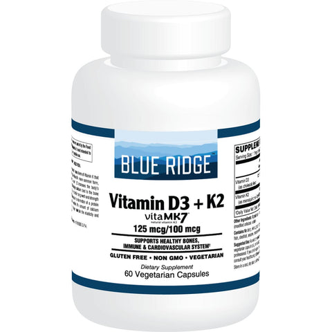 Blue Ridge Vitamins Vitamin D3 + K2 (125 mcg / 100 mcg)-N101 Nutrition