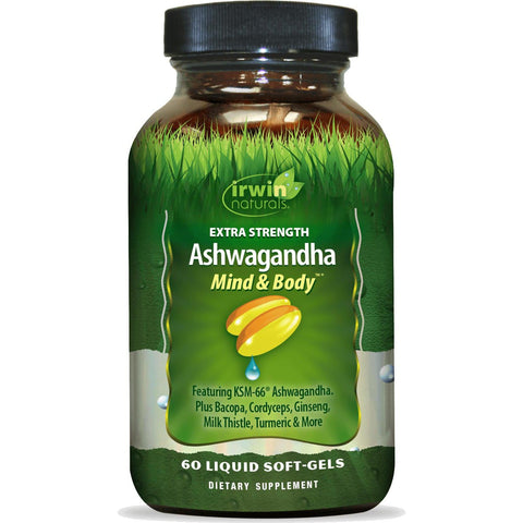 Irwin Naturals Extra Strength Ashwagandha-60 liquid soft-gels-N101 Nutrition