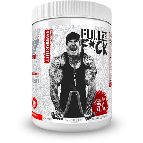 Rich Piana 5% Nutrition Full As F*ck Nitric Oxide Booster-Fruit Punch-25 servings-N101 Nutrition
