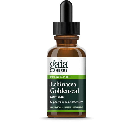 Gaia Herbs Echinacea Goldenseal Supreme-1 fl oz (30 mL)-N101 Nutrition