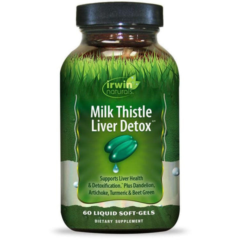 Irwin Naturals Milk Thistle Liver Detox-60 liquid soft-gels-N101 Nutrition