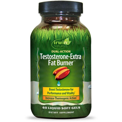 Irwin Naturals Testosterone-Extra Fat Burner-60 liquid soft-gels-N101 Nutrition