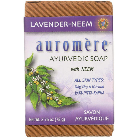 Auromere Bar Soap with Neem-Lavender-Neem-2.75 oz (78 g)-N101 Nutrition