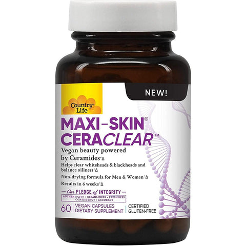 Country Life Maxi-Skin CeraClear-60 vegan capsules-N101 Nutrition