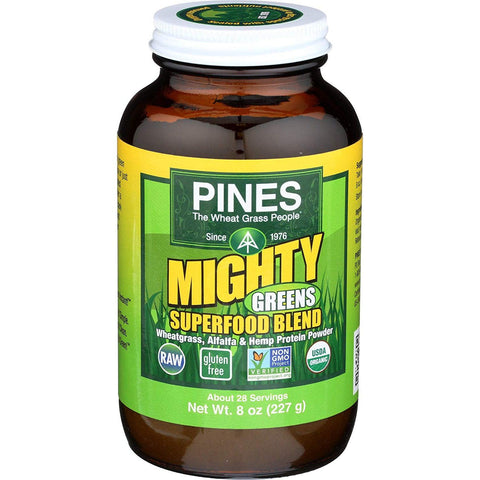 Pines Mighty Greens Superfood Blend Powder-8 oz (227 g)-N101 Nutrition