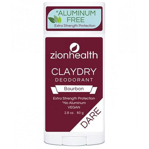 Zion Health Clay Dry Dare - Bourbon Scent Vegan Deodorant-2.8 oz (80 g)-N101 Nutrition