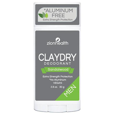 Zion Health Clay Dry Bold Deodorant - Sandalwood For Men-N101 Nutrition