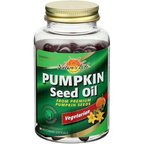 Nature's Life Vegetarian Pumpkin Seed Oil-90 vegetarian softgels-N101 Nutrition