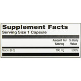 Solaray Niacin 100 mg-100 VegCaps-N101 Nutrition