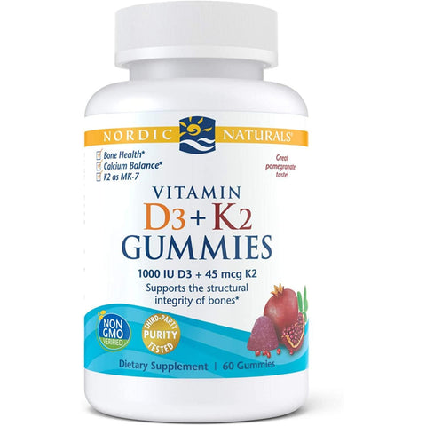 Nordic Naturals Vitamin D3 + K2 Gummies-60 gummies-N101 Nutrition