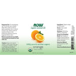 NOW Essential Oils Orange Essential Oil, Organic-1 fl.oz.-N101 Nutrition