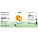 NOW Essential Oils Orange Essential Oil, Organic-1 fl.oz.-N101 Nutrition