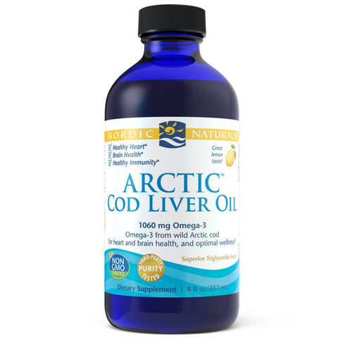 Nordic Naturals Arctic Cod Liver Oil - Lemon-8 fl oz (237 mL)-N101 Nutrition