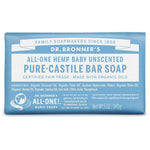 Dr. Bronner's Pure-Castile Bar Soap-Baby Unscented-5 oz (140 g)-N101 Nutrition
