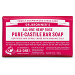 Dr. Bronner's Pure-Castile Bar Soap-Rose-5 oz (140 g)-N101 Nutrition