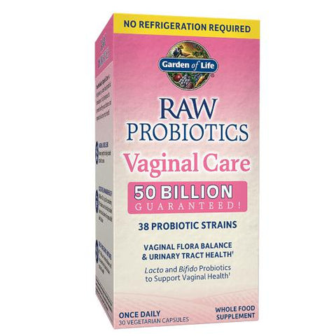Garden of Life RAW Probiotics Vaginal Care 50 Billion (Shelf-stable)-30 vegetarian capsules-N101 Nutrition