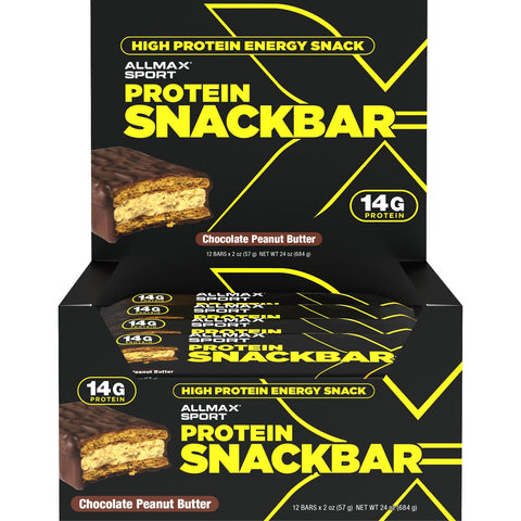 ALLMAX Protein SnackBar-Box (12 bars)-Chocolate Peanut Butter-N101 Nutrition