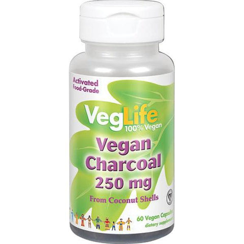 VegLife Vegan Charcoal 250 mg-60 vegan capsules-N101 Nutrition